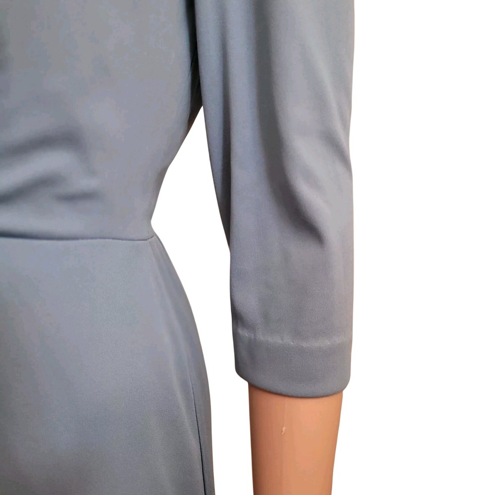 Vintage 60s Blue Pencil Dress Womens S First Lady Church Office Cocktail Middi V - Picture 14 of 16